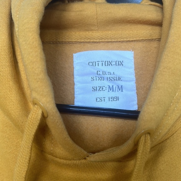 Minimalist Yellow Pull Over Hoodie Size Medium - Picture 4 of 4